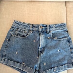 PacSun Blue Jean Shorts with Star Embroidery Size 26